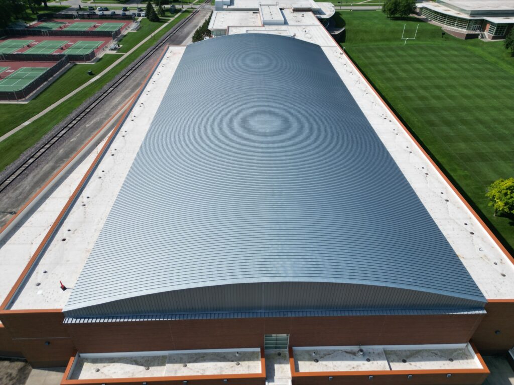 Zinc standing seam roof